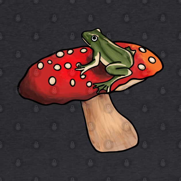 Frog on a Mushroom by Slightly Unhinged